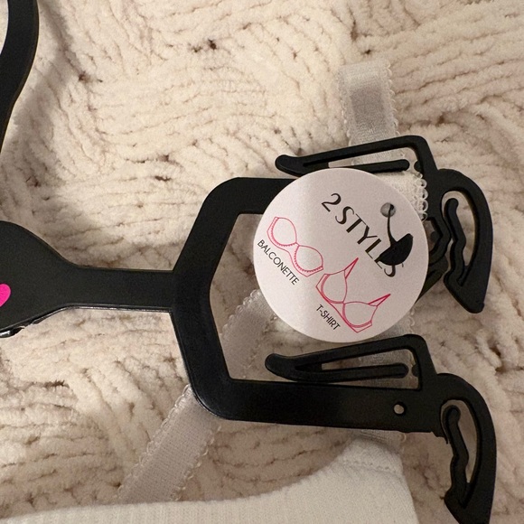 NWT Spree Intimates 2-Pack Bras: Navy Floral & Ribbed White, Size 36C - Picture 4 of 5